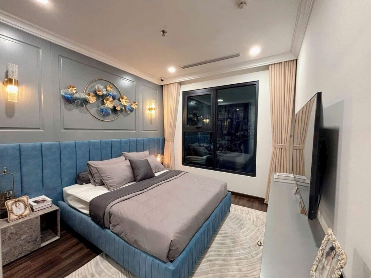Phòng ngủ căn hộ mẫu 1,5PN Rose Residence Hoàng Huy Commerce