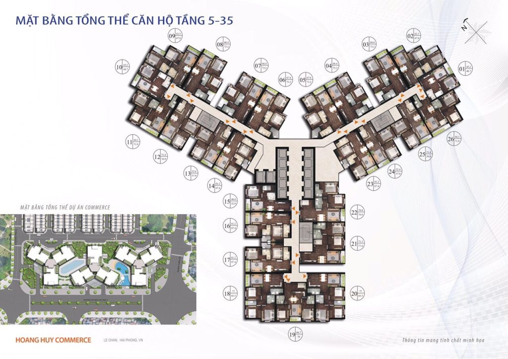 Mặt bằng tầng điển hình tòa Tulip Hoàng Huy Commerce